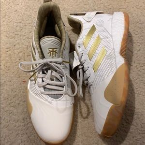 Size 9 TMAC x Ultra Boost white and gold